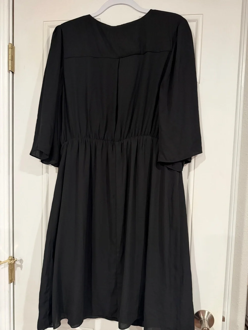 City Chic Charcoal Gray Wrap Midi Dress with Flutter Sleeves